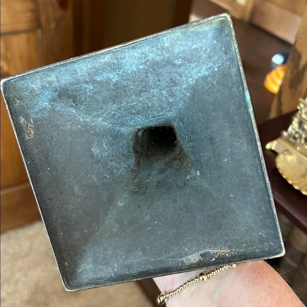 Antique Art Nouveau Bronze Figural Vanity Mirror Base - Picture 6 of 9
